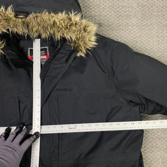 Eddie Bauer Premium Goose Down Parka Jacket Mens XXL Faux Fur Collar Weatheredge - Picture 8 of 13